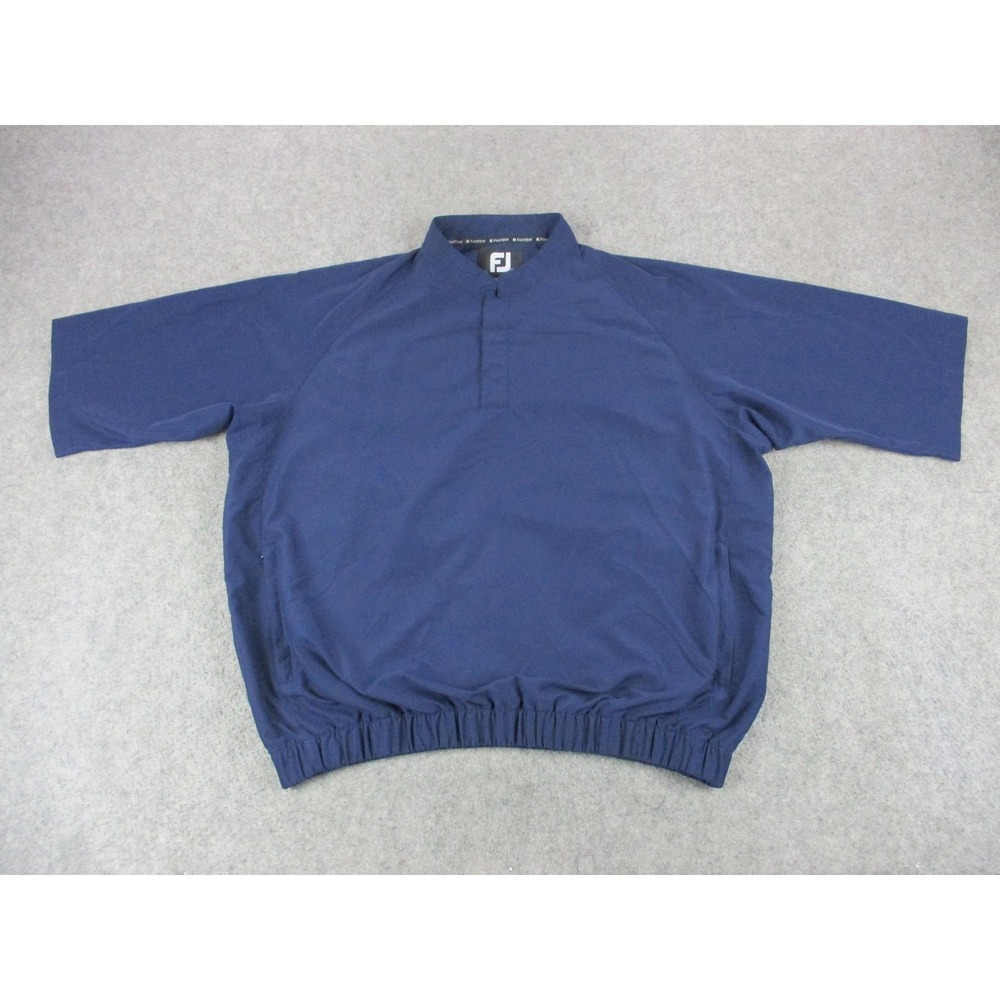 FootJoy Shirt Mens Large Blue 1/4v Zip Pullover Wind Shirt Windbreaker Golf